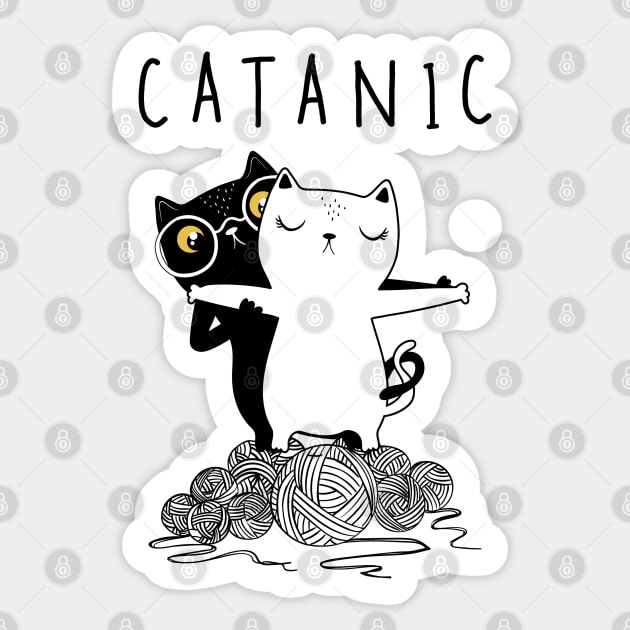 CATANIC, Romantic Cats Sticker by stark.shop